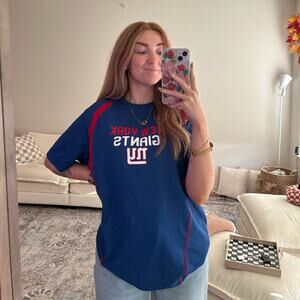 NFL New York Giants Blue and Red Short Sleeve Tee